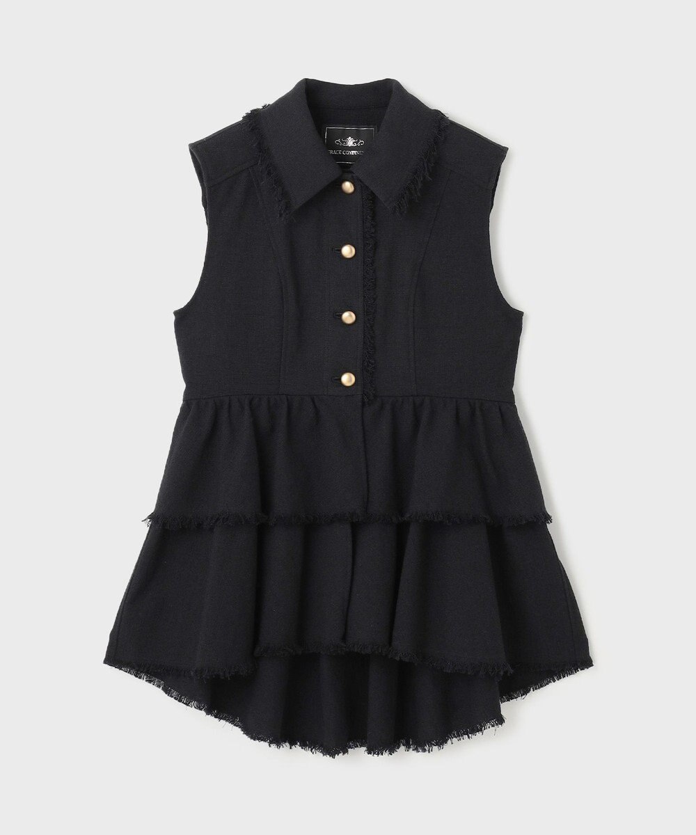 GRACE CONTINENTAL ツイードフリンジジレ