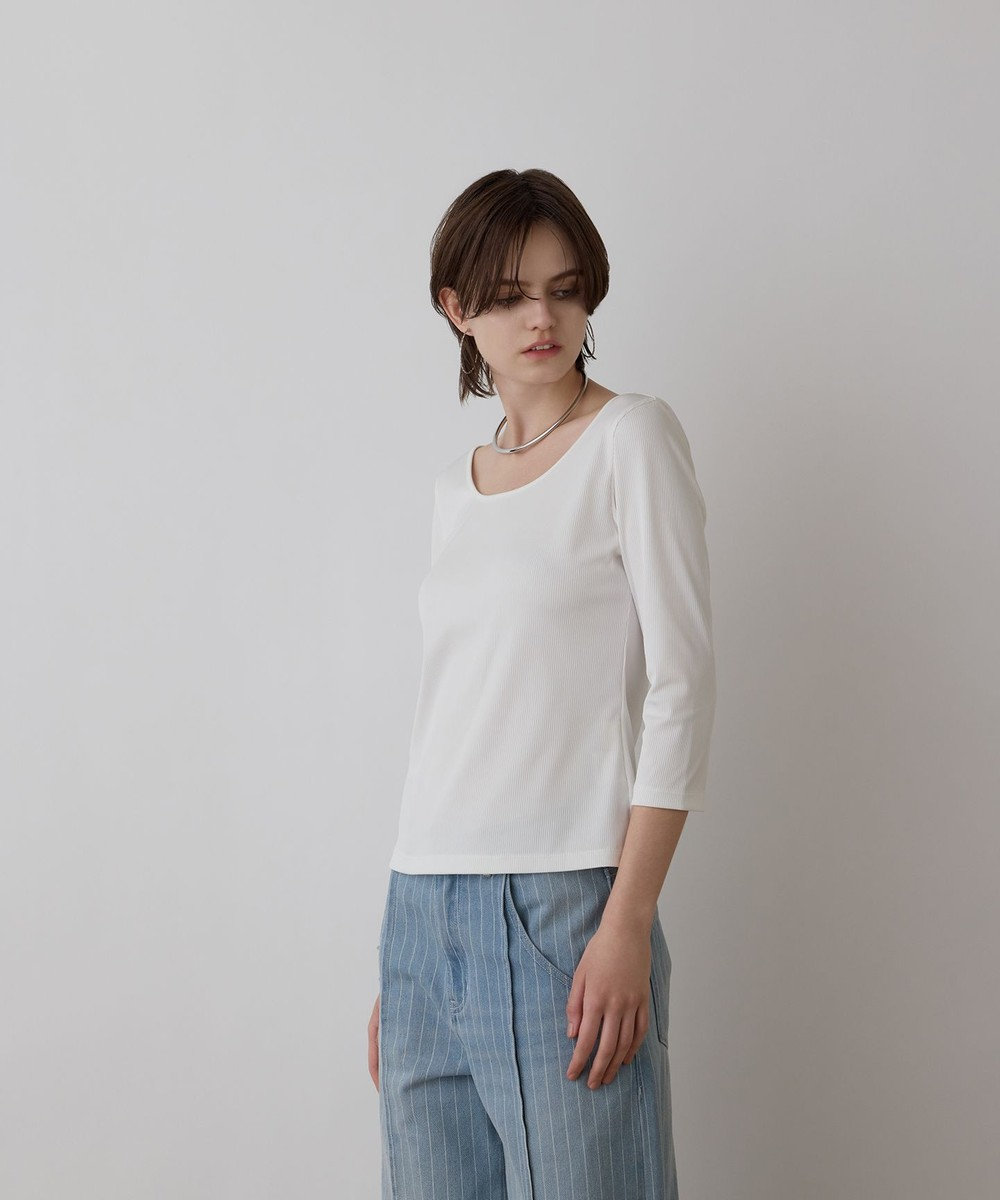 GRACE CONTINENTAL テレコボートネックトップ