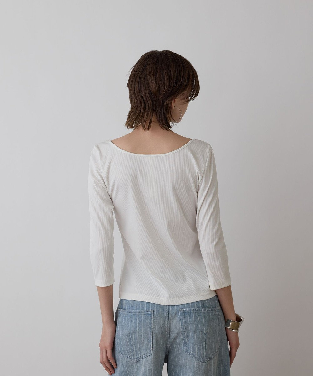 GRACE CONTINENTAL テレコボートネックトップ