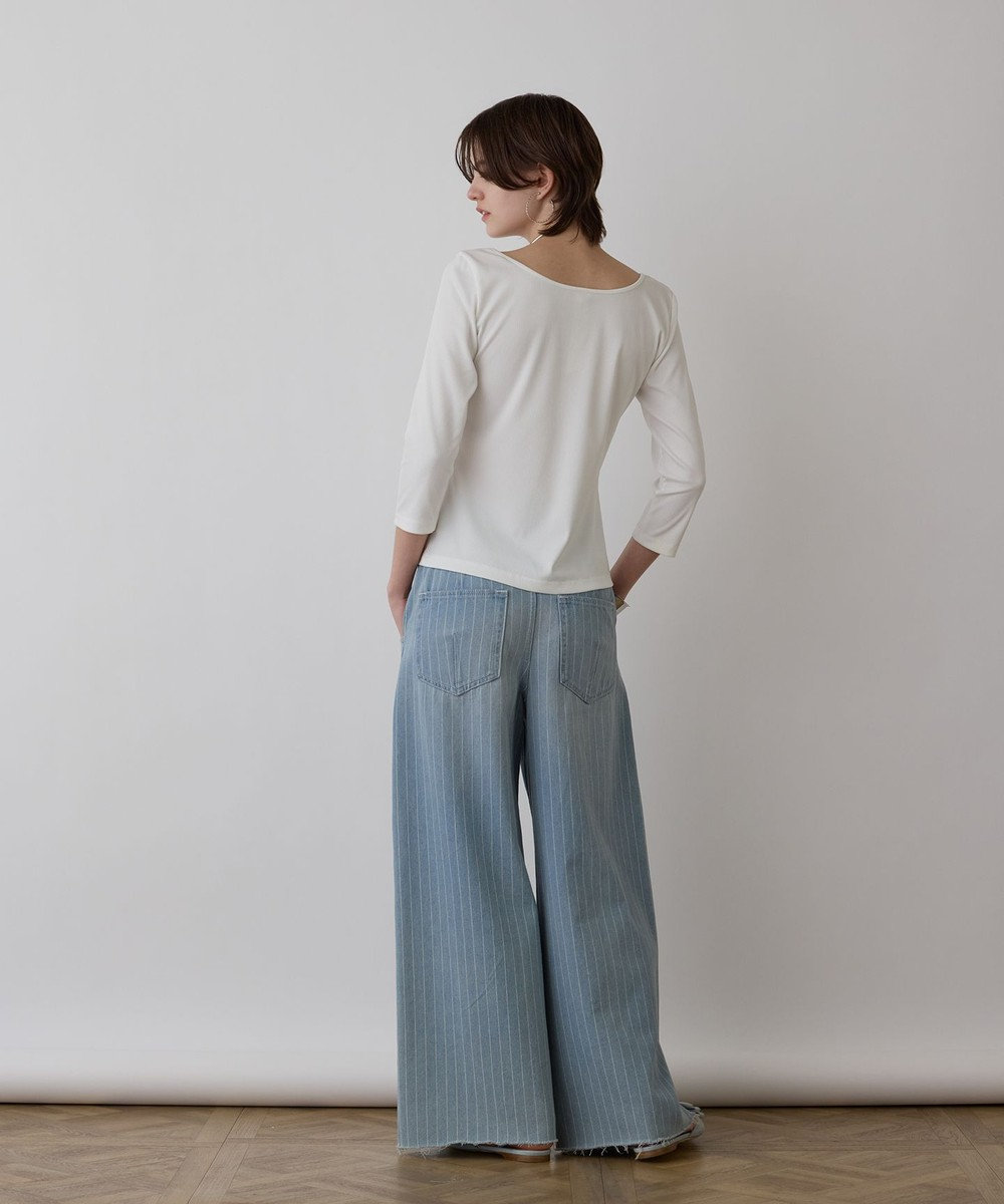 GRACE CONTINENTAL テレコボートネックトップ