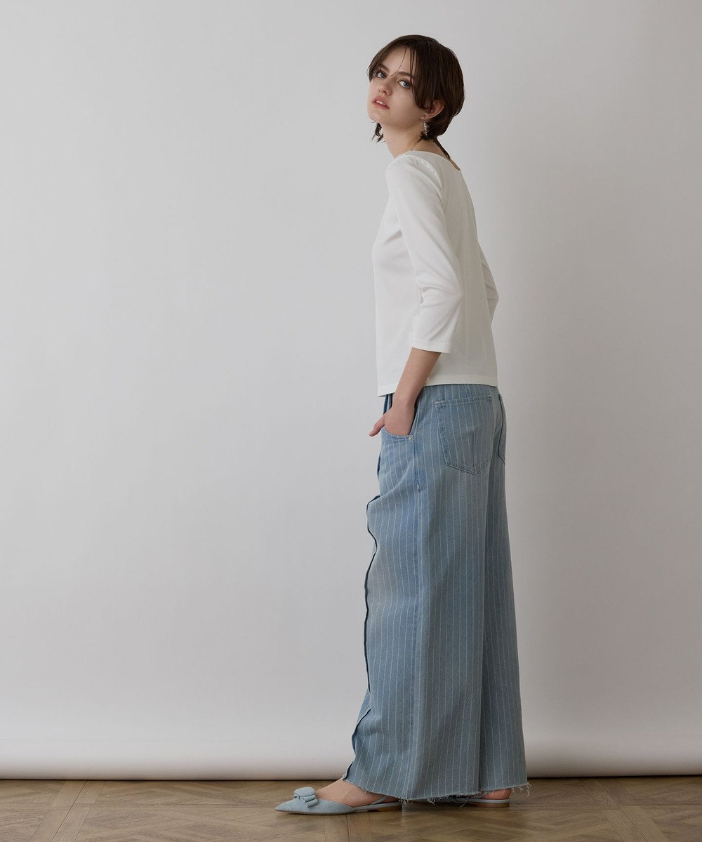 GRACE CONTINENTAL テレコボートネックトップ