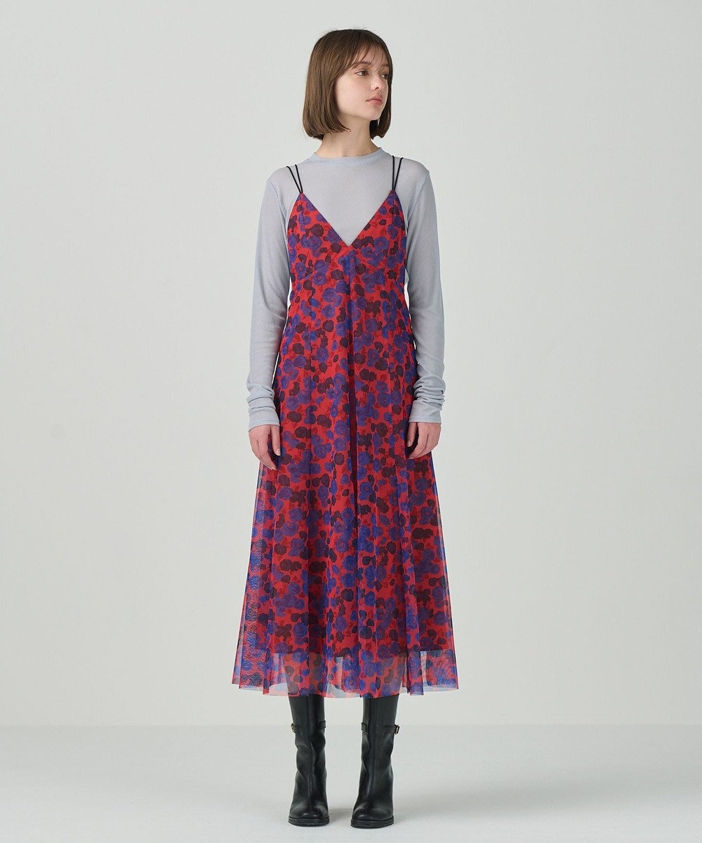 GRACE CONTINENTAL フラワーチュールプリントキャミワンピース