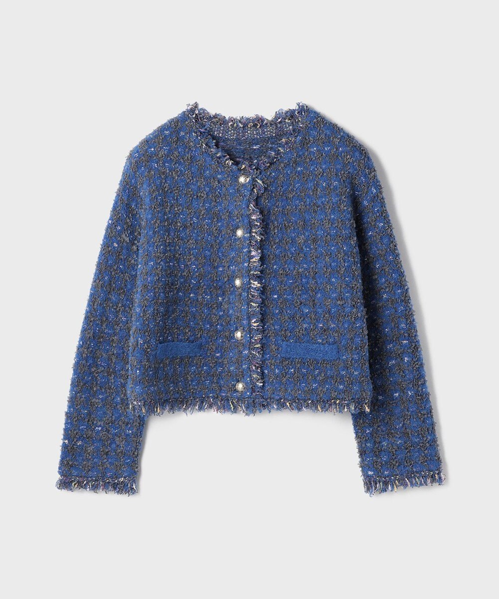 GRACE CONTINENTAL ツイードニットショートカーディガン 