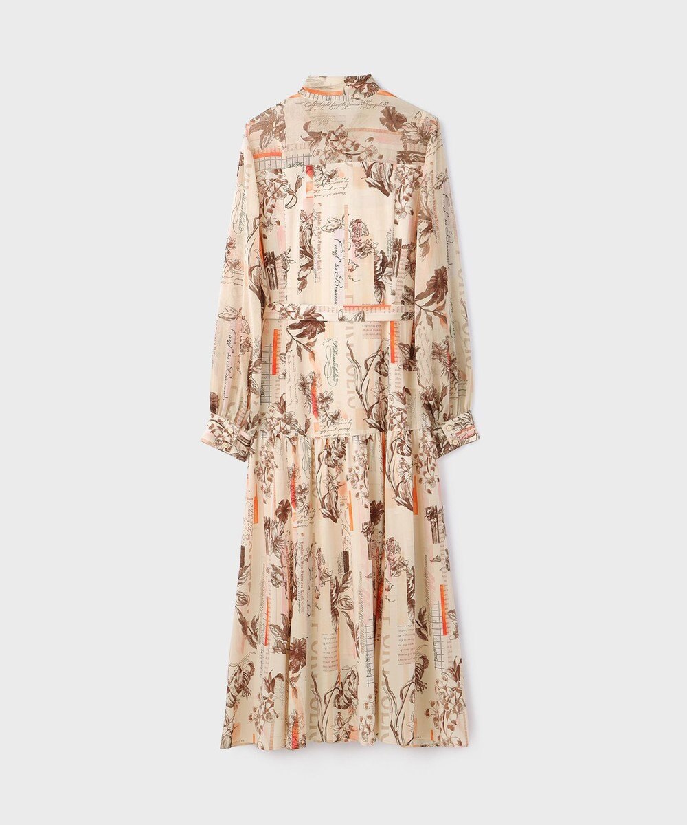 GRACE CONTINENTAL ロゴフラワ－プリントボウタイワンピース 