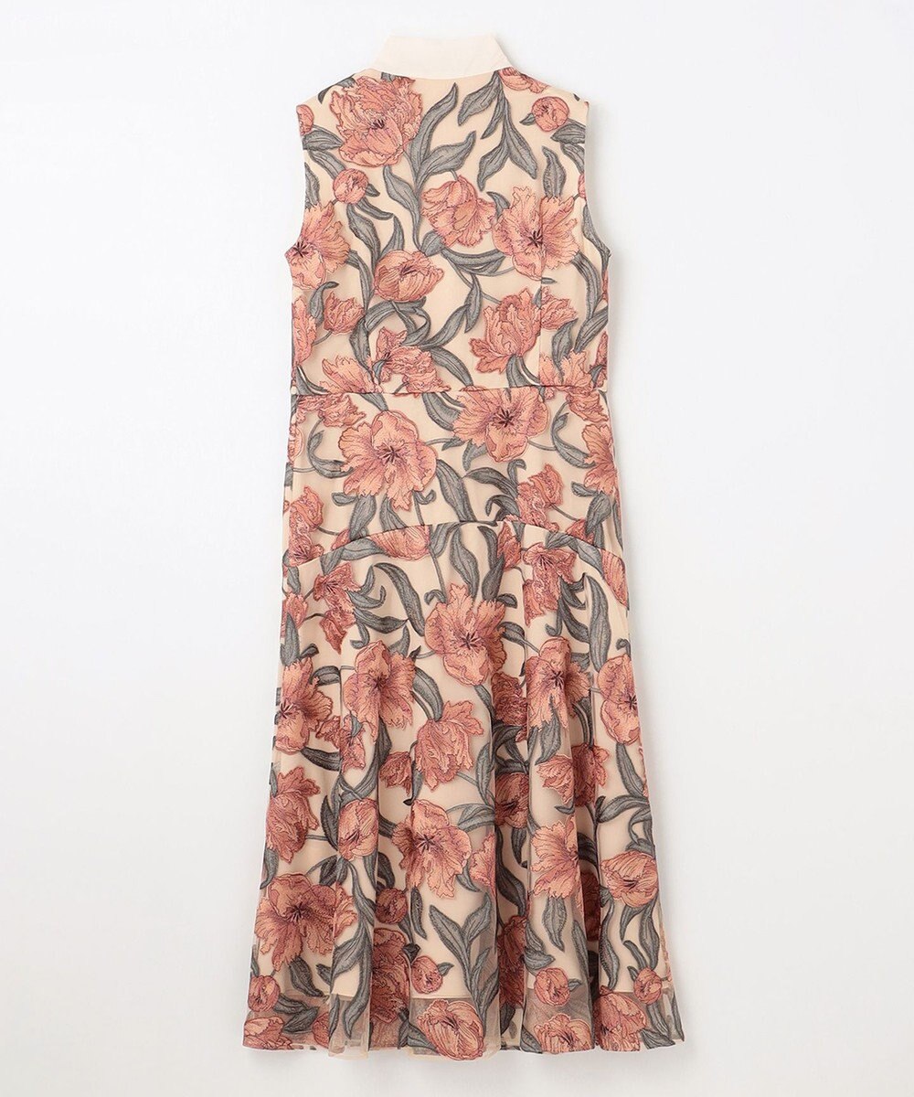 GRACE CONTINENTAL フラワー刺繍ミディドレス 