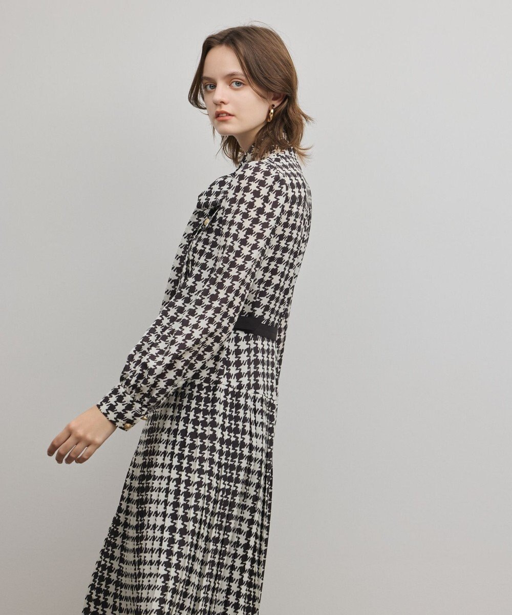 GRACE CONTINENTAL バイカラーチェックプリントワンピース 