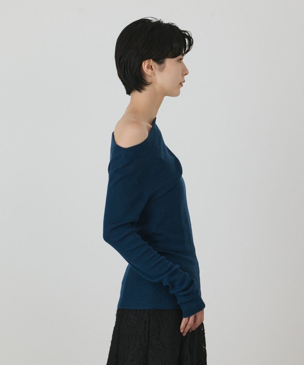 GRACE CONTINENTAL アシメリブニットトップ 