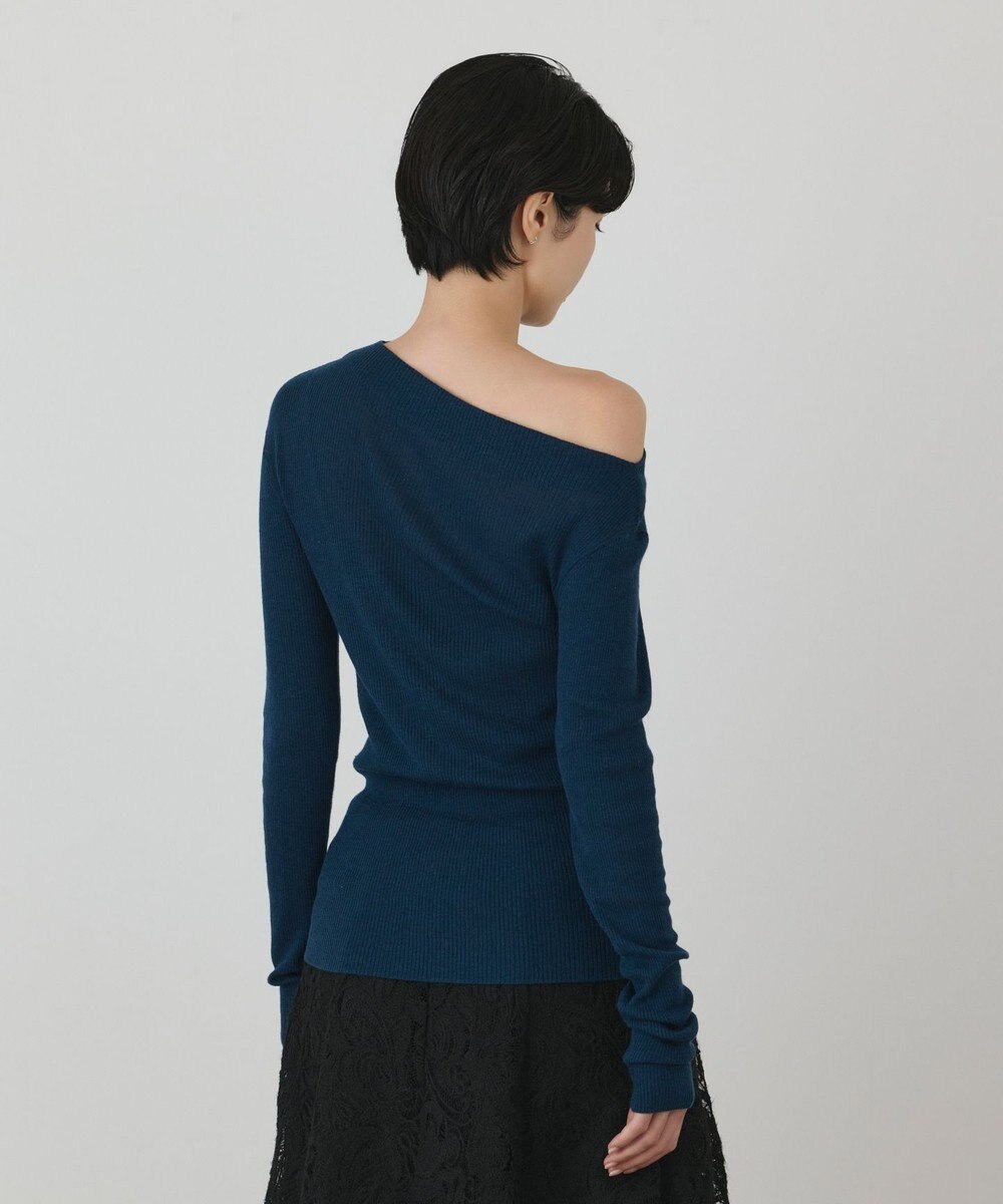 GRACE CONTINENTAL アシメリブニットトップ 