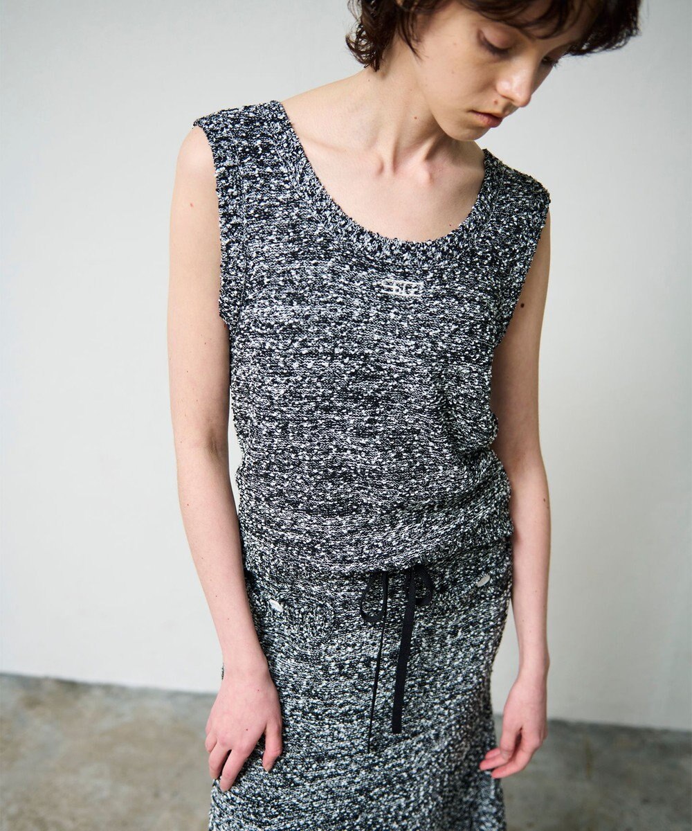 GRACE CONTINENTAL ネップツイードニットノースリーブ