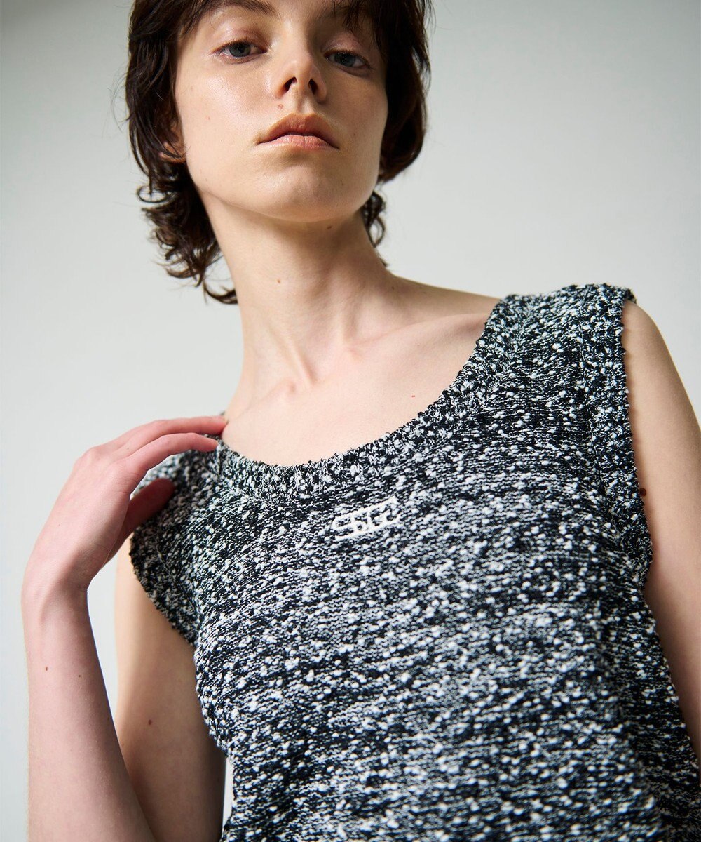 GRACE CONTINENTAL ネップツイードニットノースリーブ