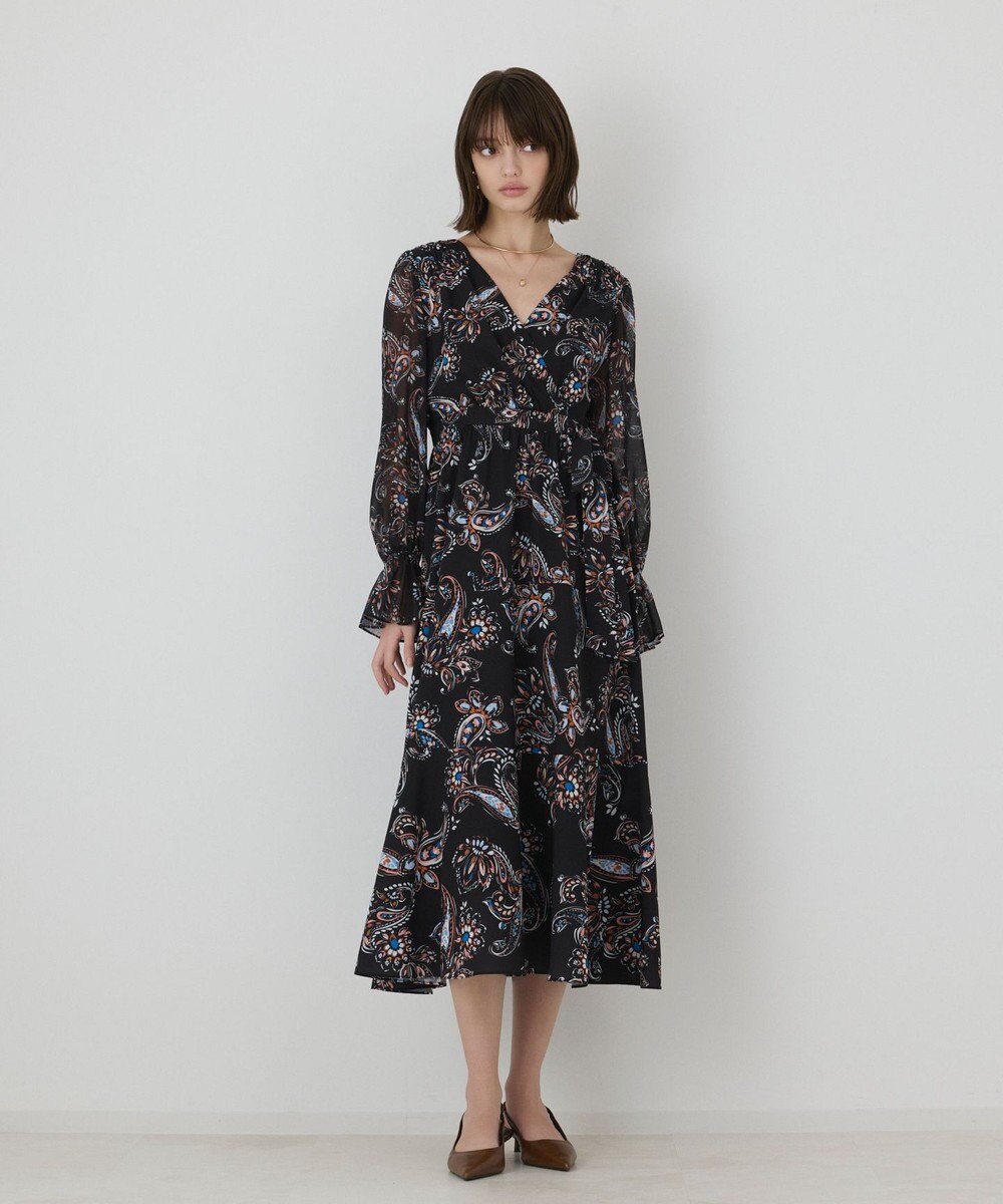 GRACE CONTINENTAL ペイズリーカシュクールワンピース 