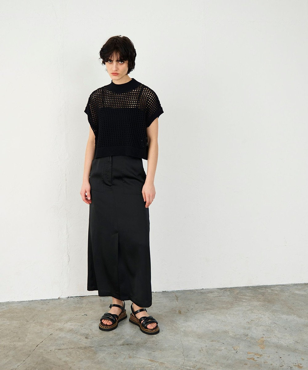 GRACE CONTINENTAL メッシュルーズニットトップ