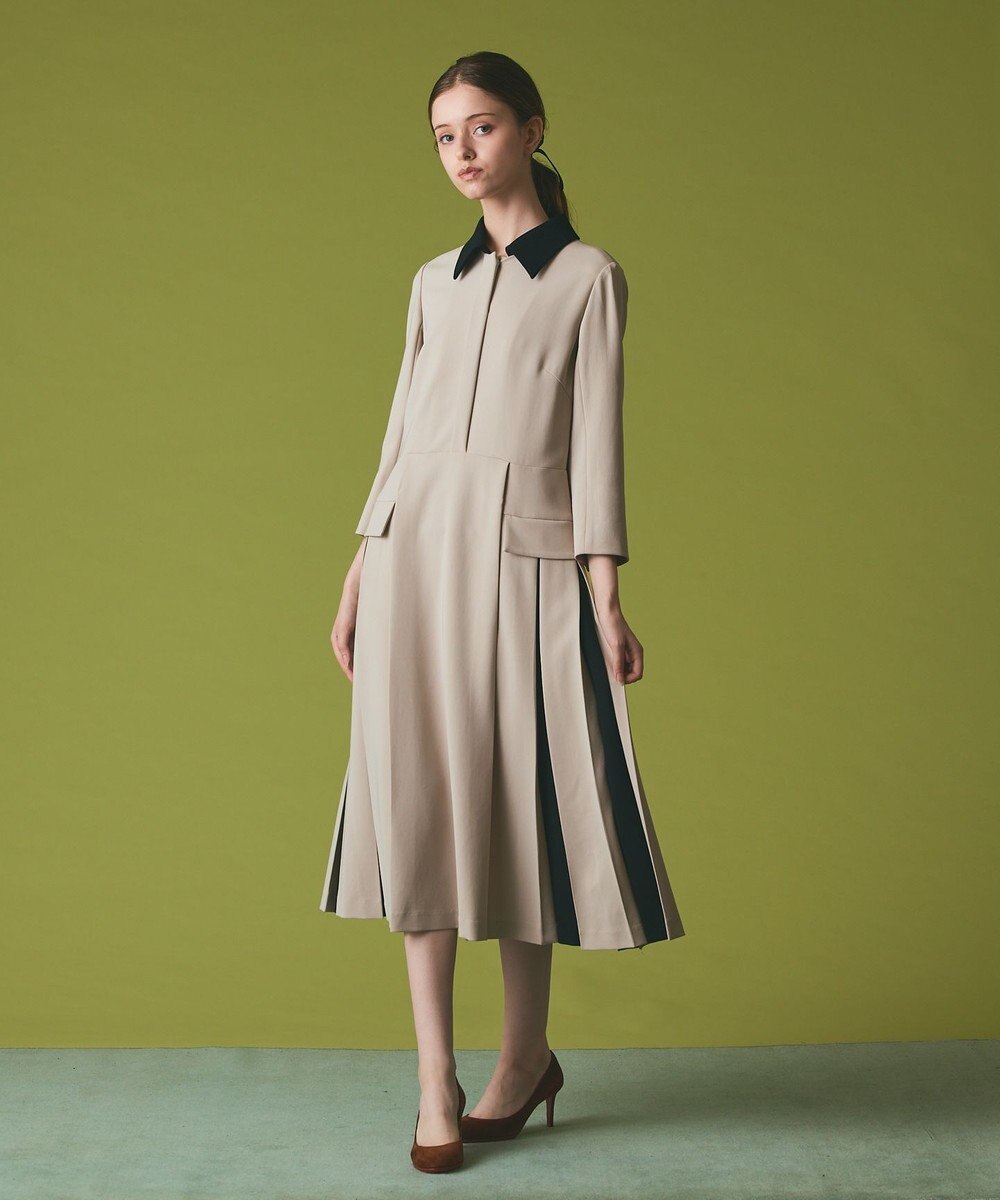 GRACE CONTINENTAL クレリックバイカラーワンピース 