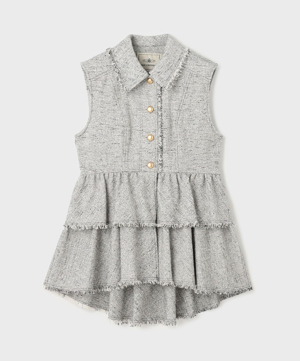 GRACE CONTINENTAL ツイードフリンジジレ 