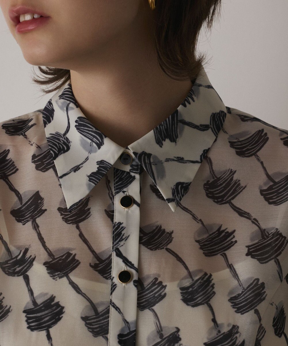 GRACE CONTINENTAL ドローイングプリントワンピース 