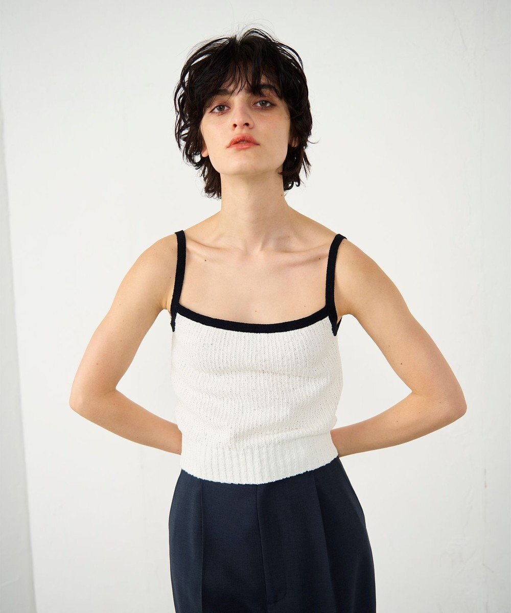 GRACE CONTINENTAL バイカラーニットノースリーブ