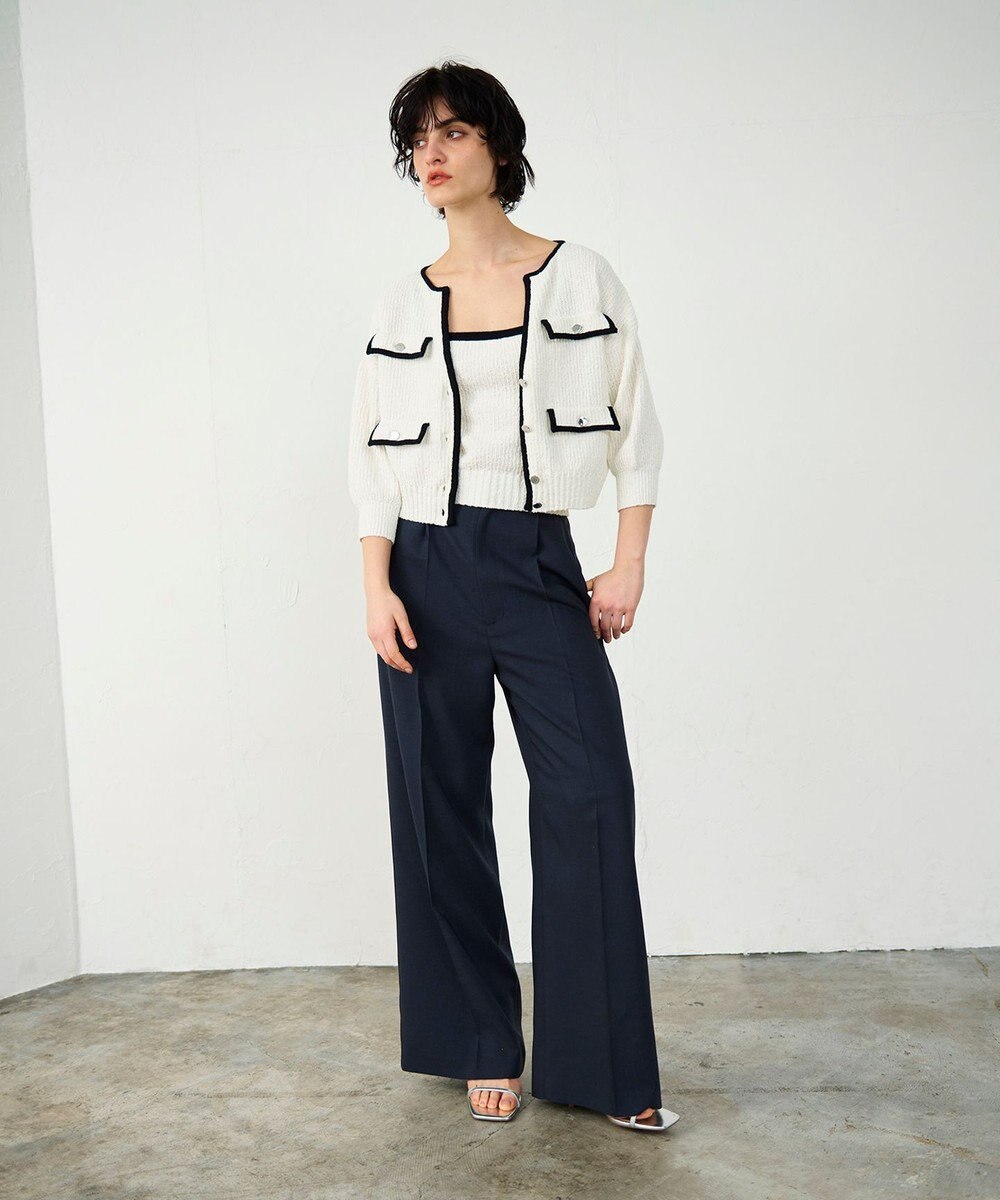 GRACE CONTINENTAL バイカラーニットノースリーブ 