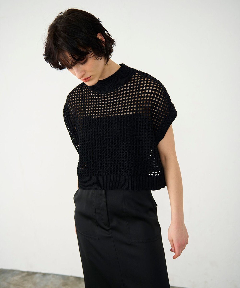 GRACE CONTINENTAL メッシュルーズニットトップ 