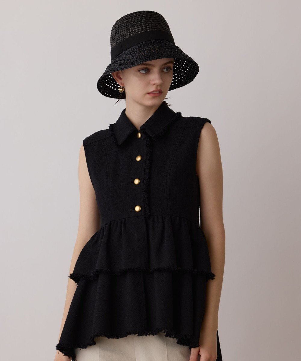 GRACE CONTINENTAL ツイードフリンジジレ 