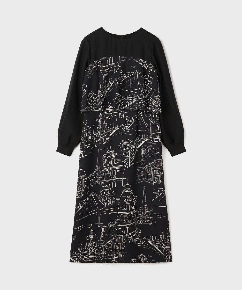 GRACE CONTINENTAL プリントコンビドレス 