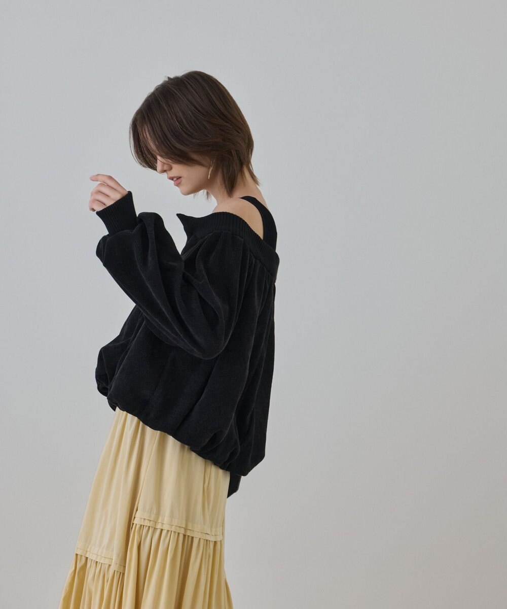 GRACE CONTINENTAL バルーンモールカットカーディガン 