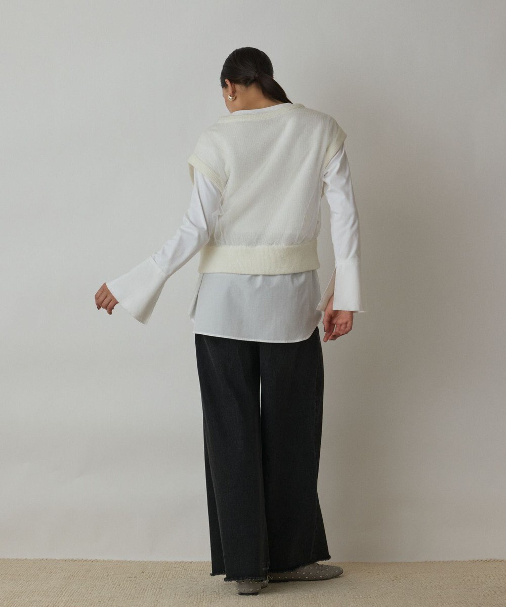 GRACE CONTINENTAL チュール刺繍ニットトップ 