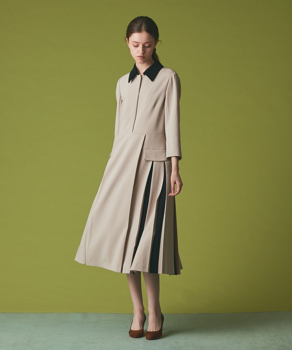 GRACE CONTINENTAL クレリックバイカラーワンピース 