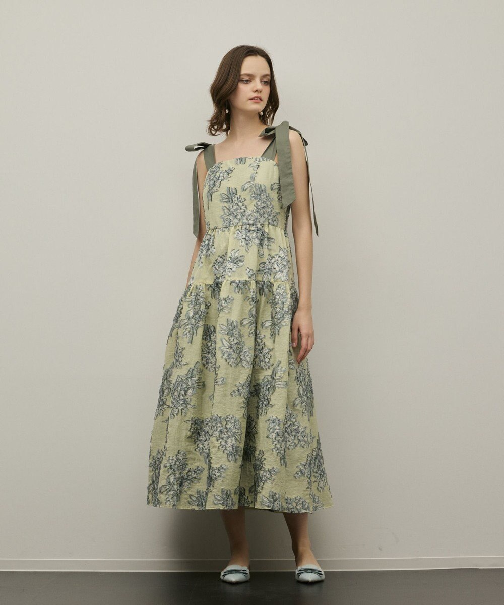 GRACE CONTINENTAL シアージャガードティアードワンピース 