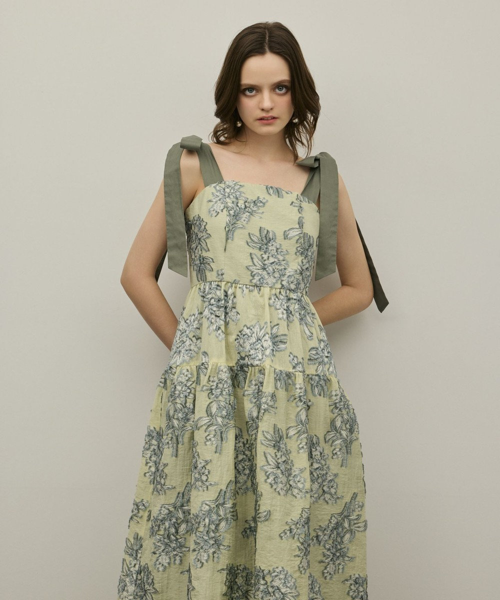 GRACE CONTINENTAL シアージャガードティアードワンピース 