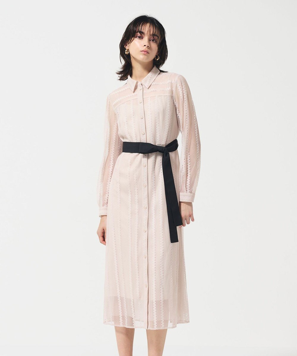 GRACE CONTINENTAL ストライプレースシャツワンピース