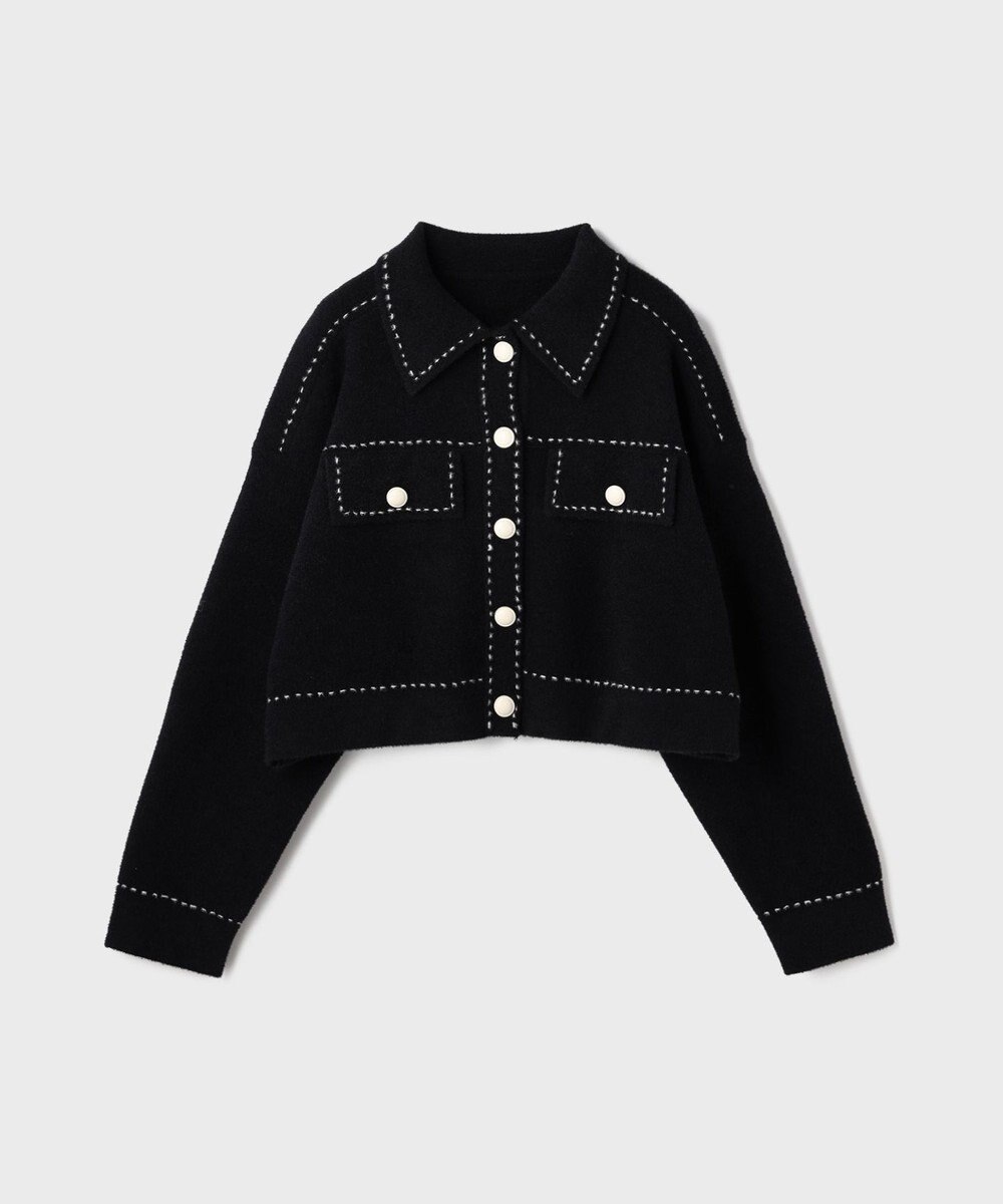 GRACE CONTINENTAL ステッチニットジャケット 