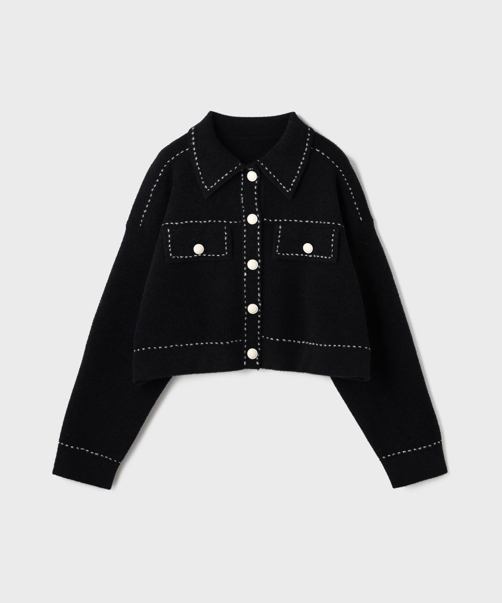 GRACE CONTINENTAL ステッチニットジャケット