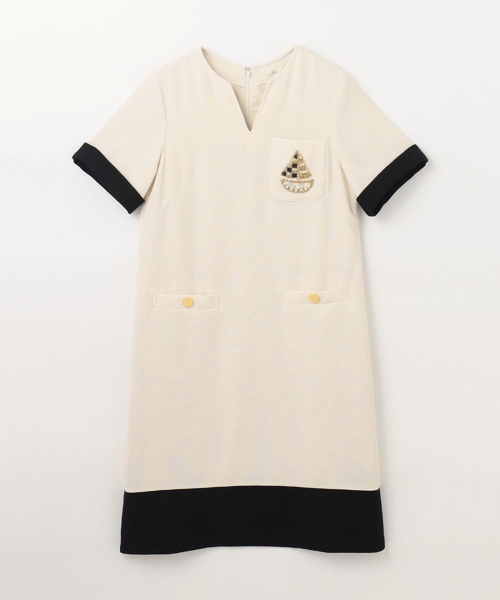 GRACE CONTINENTAL ビジューエンブレムワンピース 