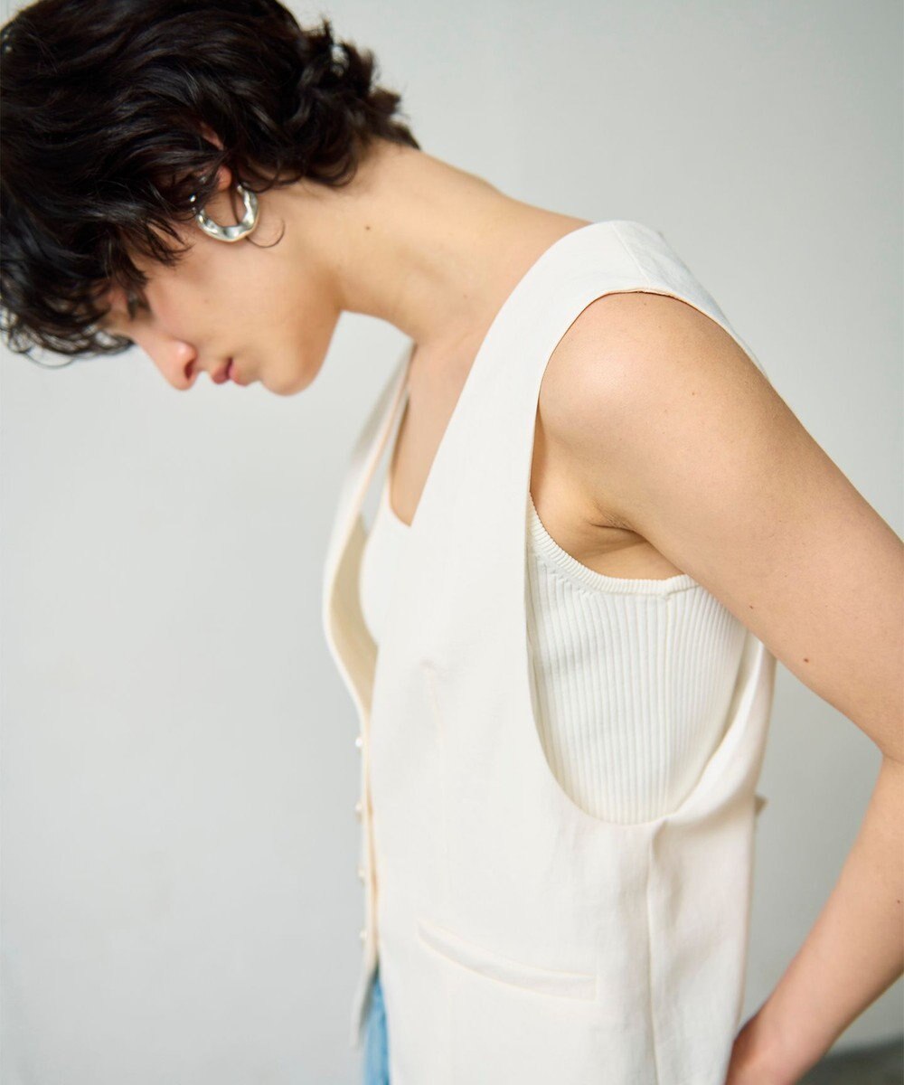 GRACE CONTINENTAL リネン混ツイルジレ 