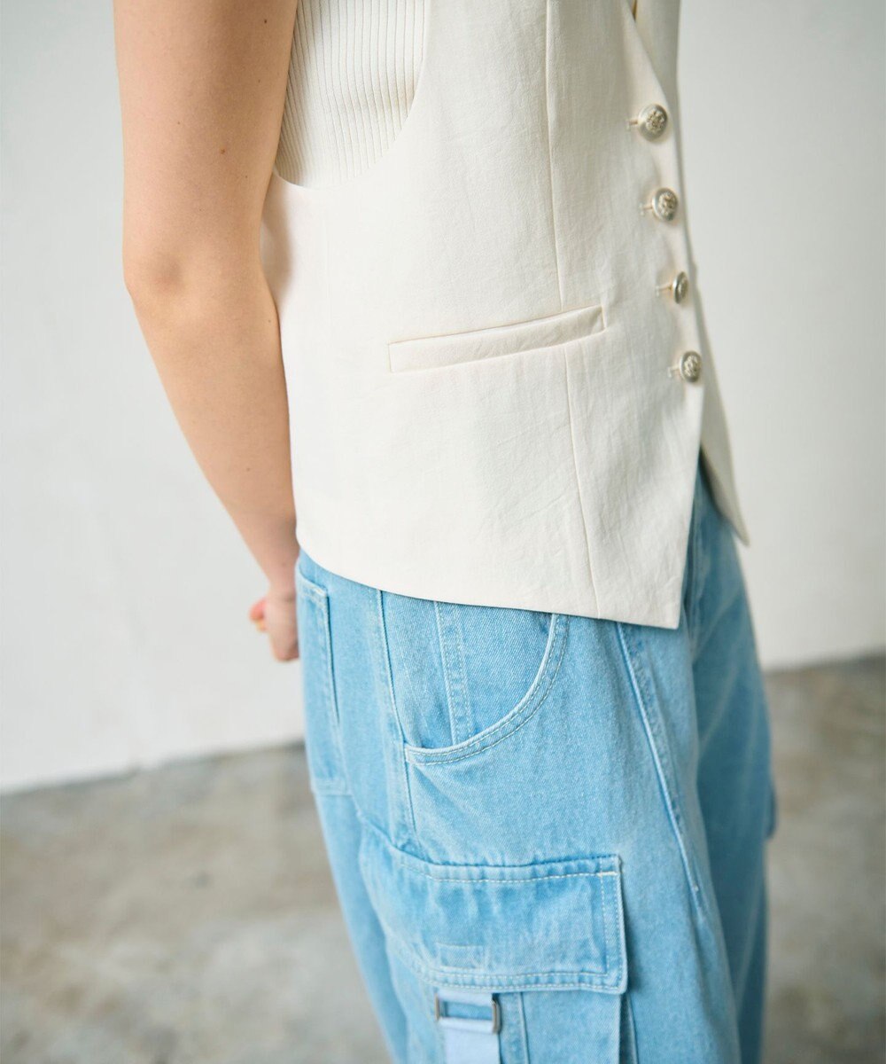 GRACE CONTINENTAL リネン混ツイルジレ 