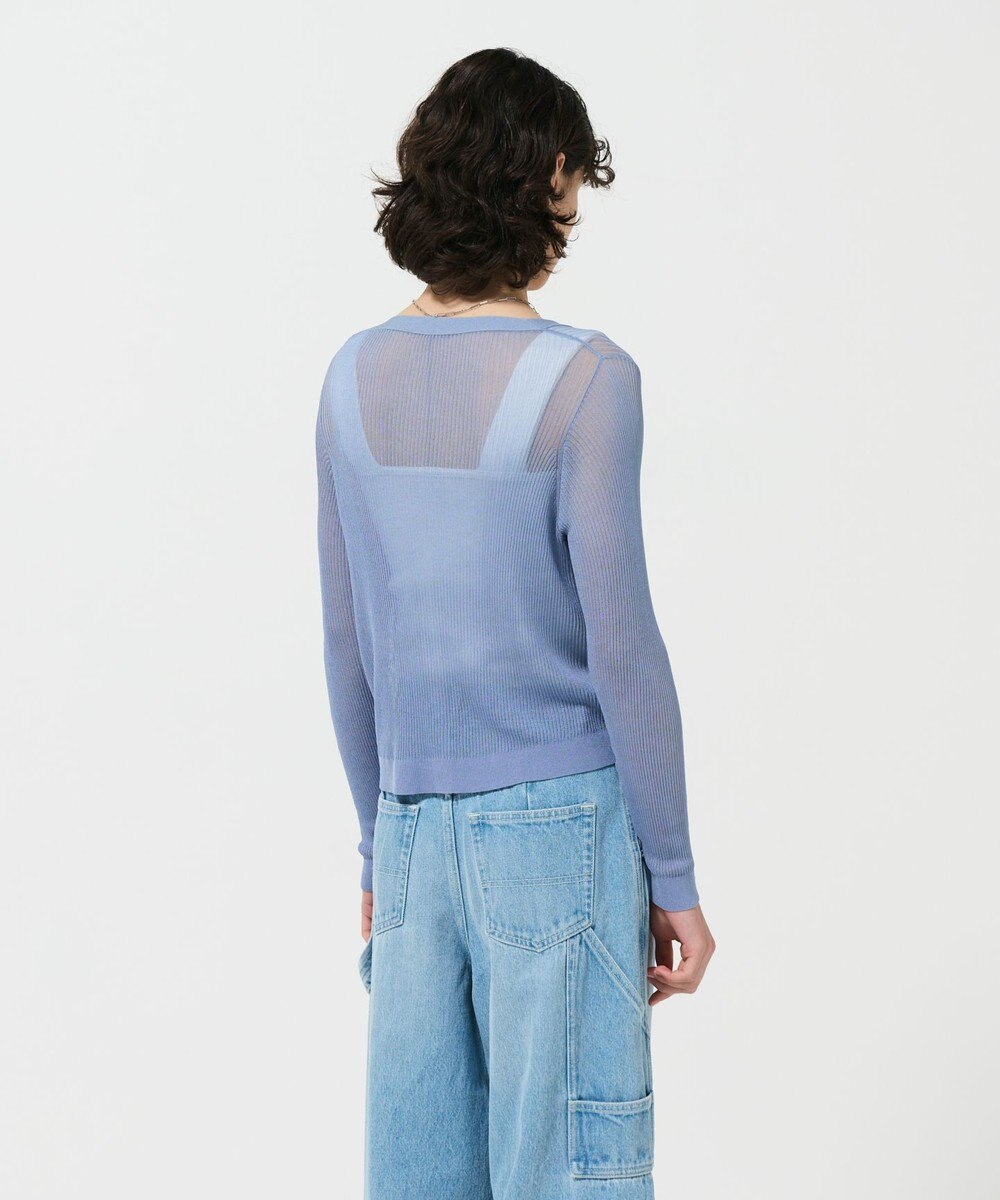 GRACE CONTINENTAL リブシアーニットカーディガン