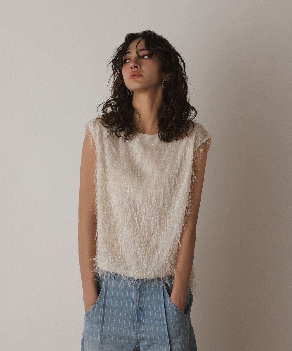 GRACE CONTINENTAL フリンジギャザートップ