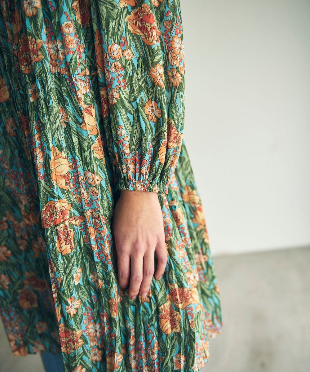 GRACE CONTINENTAL フラワープリントティアードミニワンピース 