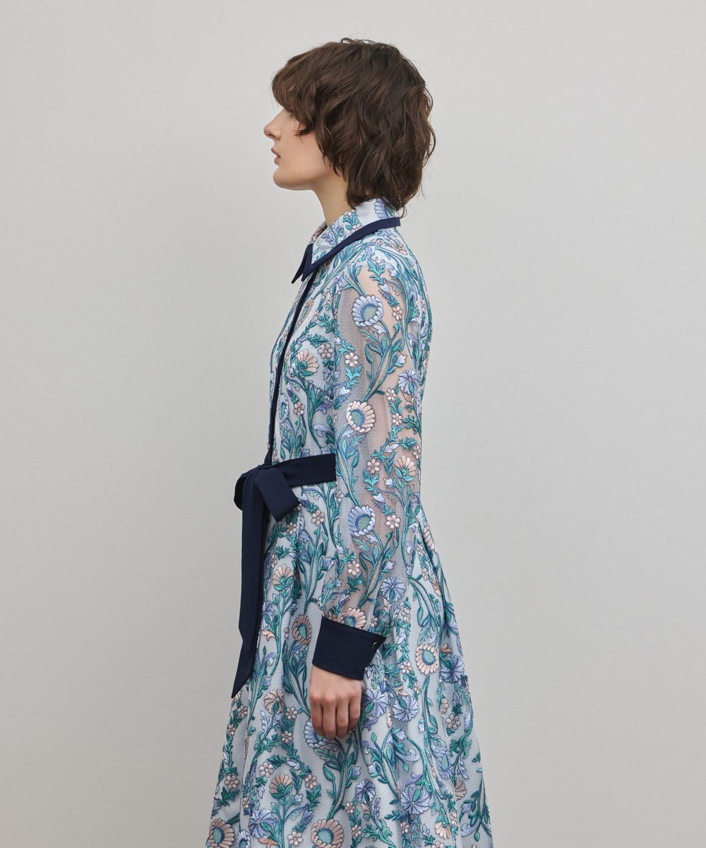 GRACE CONTINENTAL マルチフラワー刺繍フレアワンピース 