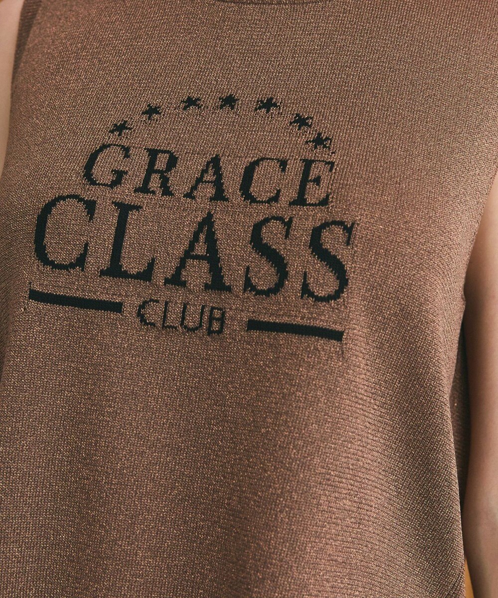 GRACE CONTINENTAL ラメジャガードノースリーブ 