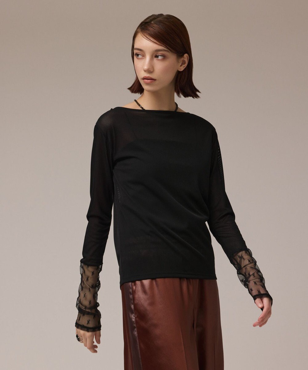 GRACE CONTINENTAL アセテートシアーカットトップ 