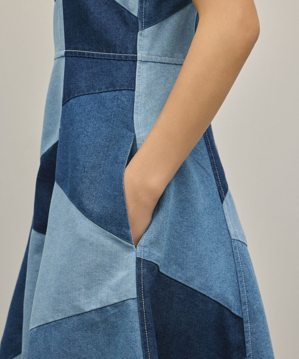 GRACE CONTINENTAL パッチワークデニムワンピース 