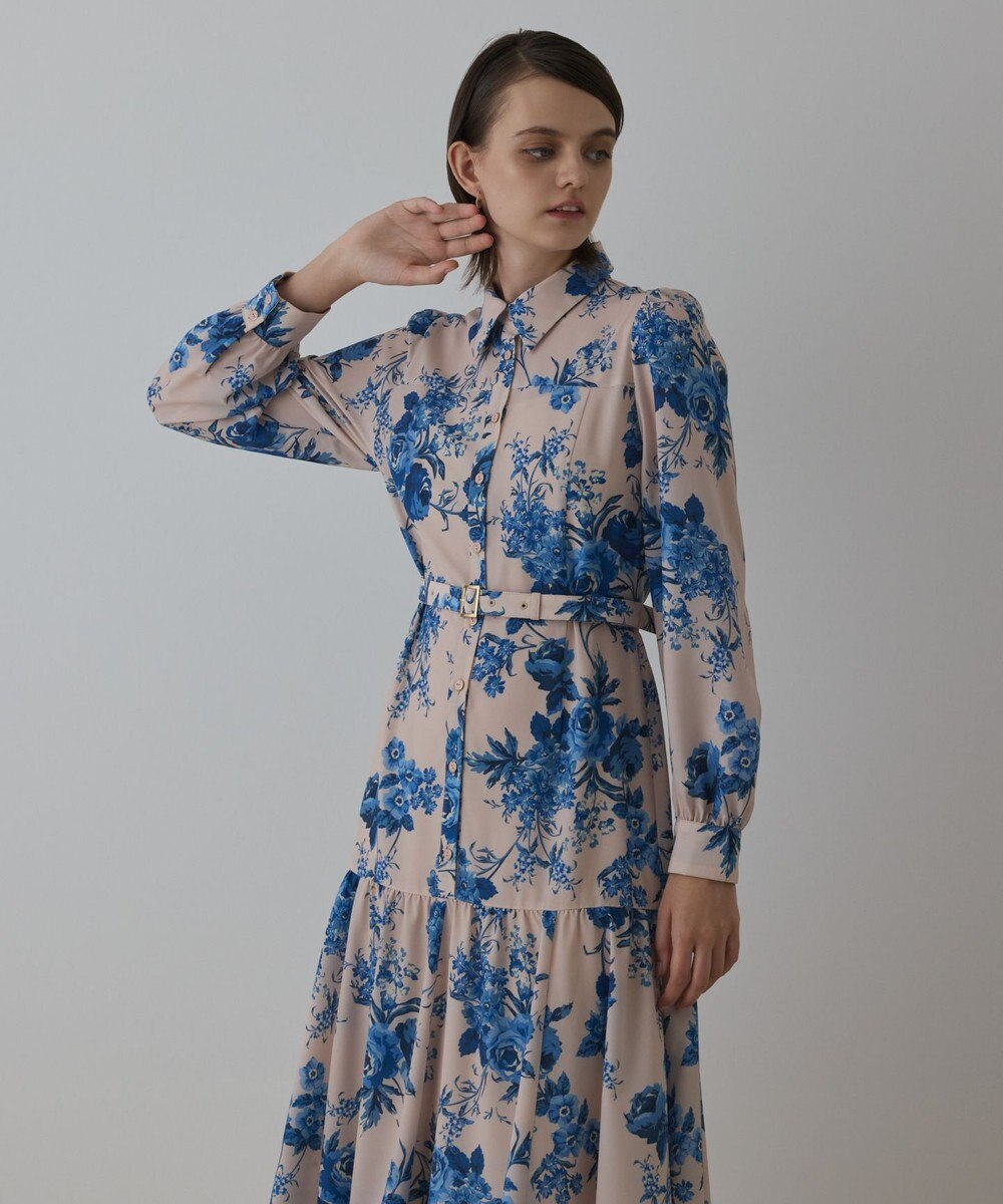 GRACE CONTINENTAL ブーケフラワープリントワンピース 