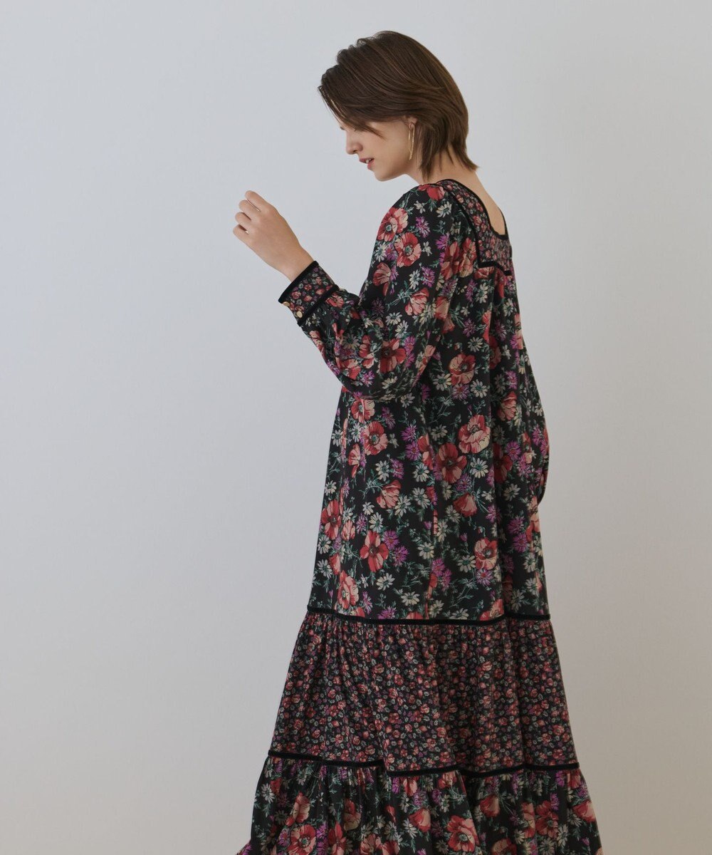 GRACE CONTINENTAL ボタニカルティアードワンピース 