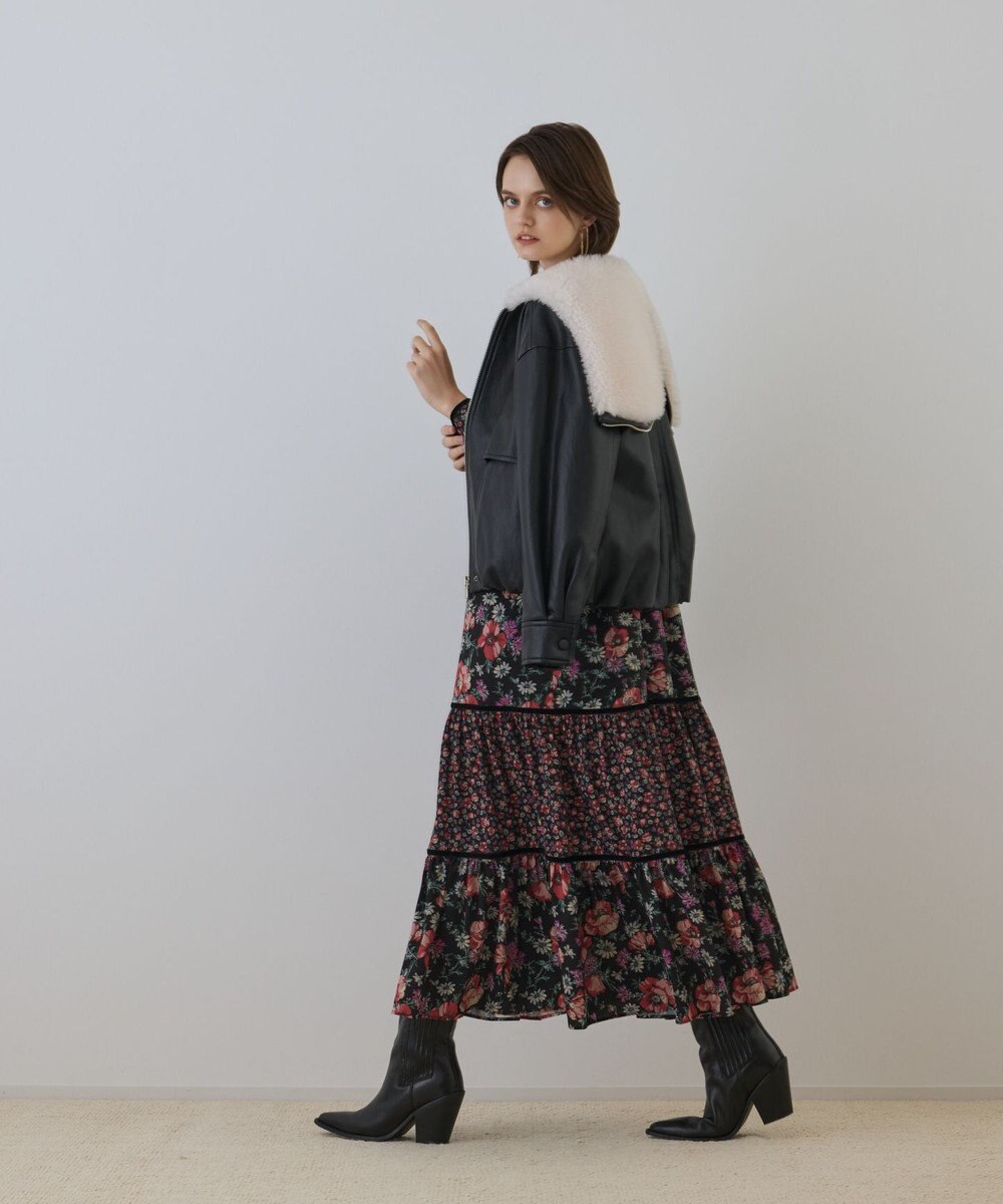 GRACE CONTINENTAL ボタニカルティアードワンピース 