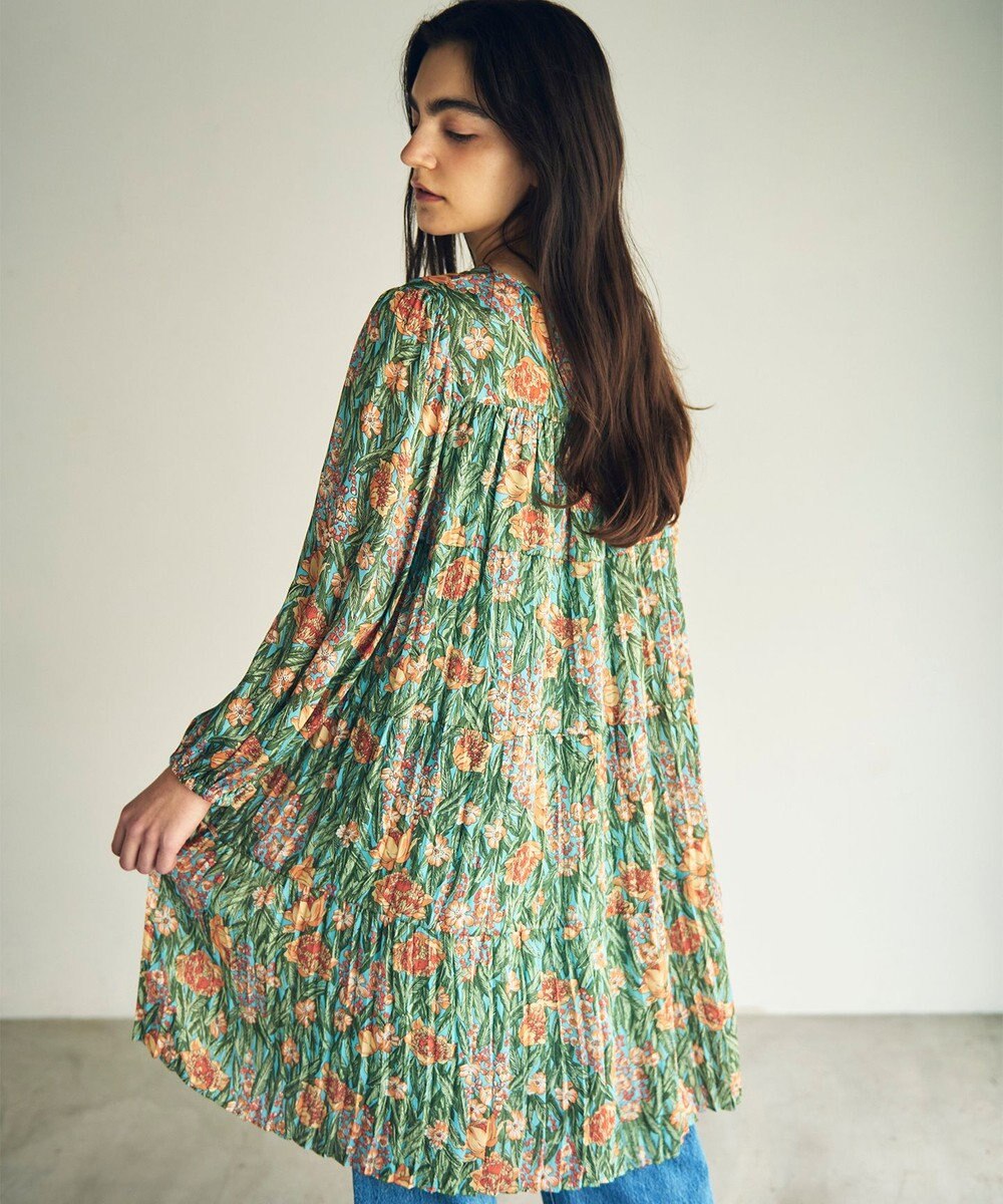 GRACE CONTINENTAL フラワープリントティアードミニワンピース 