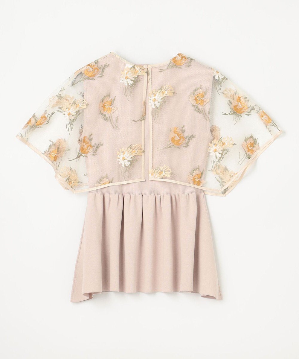 GRACE CONTINENTAL 刺繍ケープニットトップ 