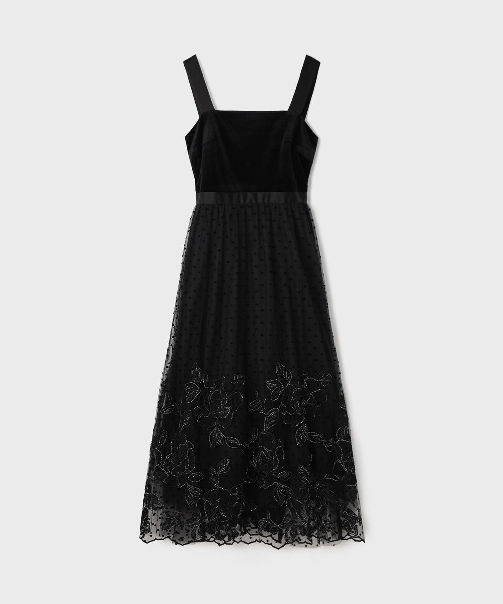 GRACE CONTINENTAL ドットフラワーembドレス 