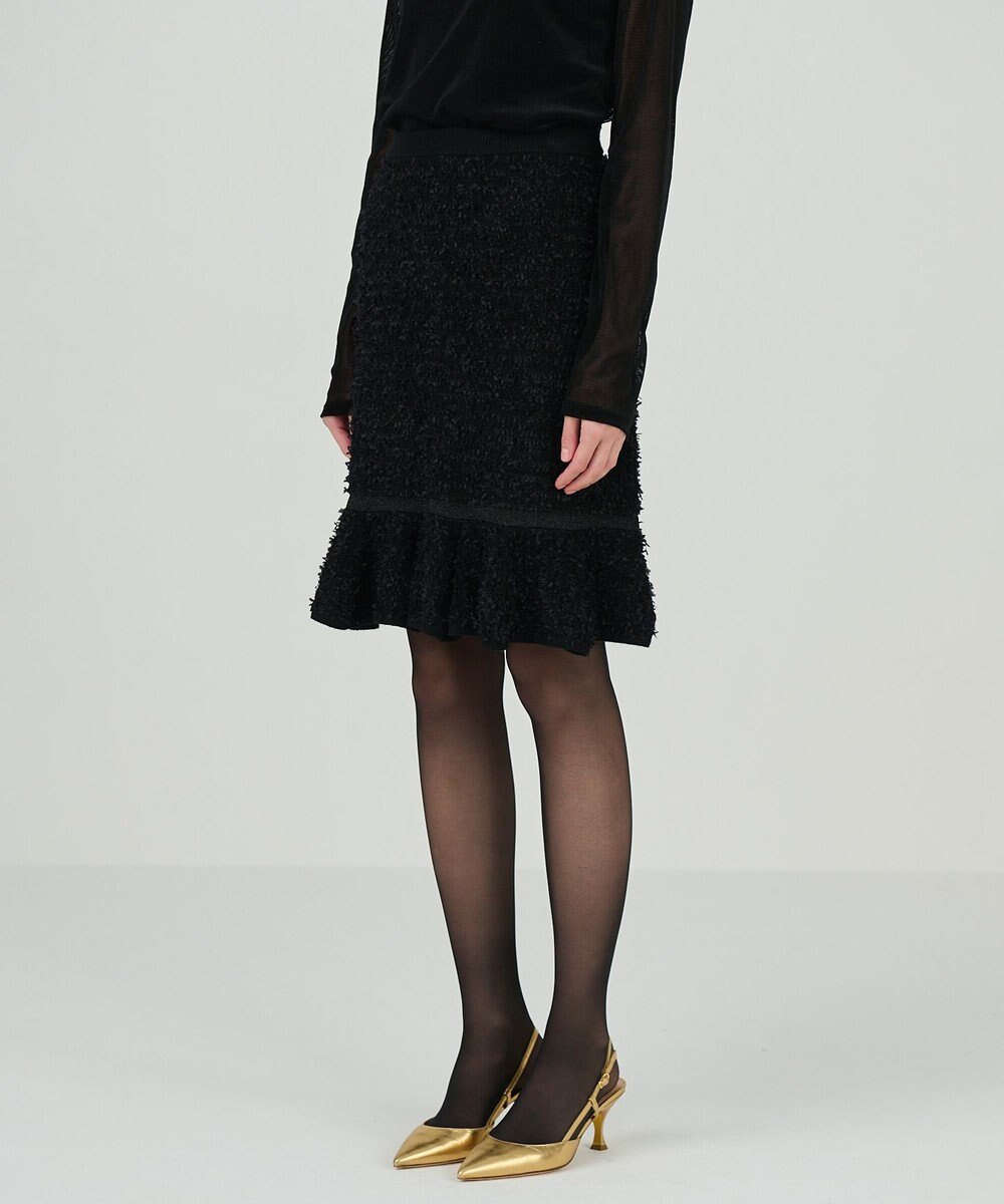 GRACE CONTINENTAL ツイードフレアニットスカート