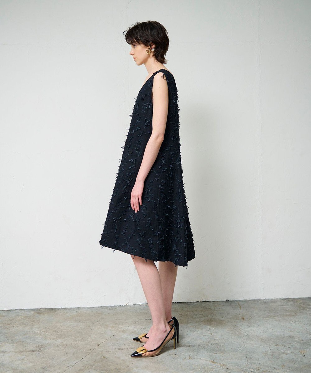 GRACE CONTINENTAL リボンヤーンジレドレス 